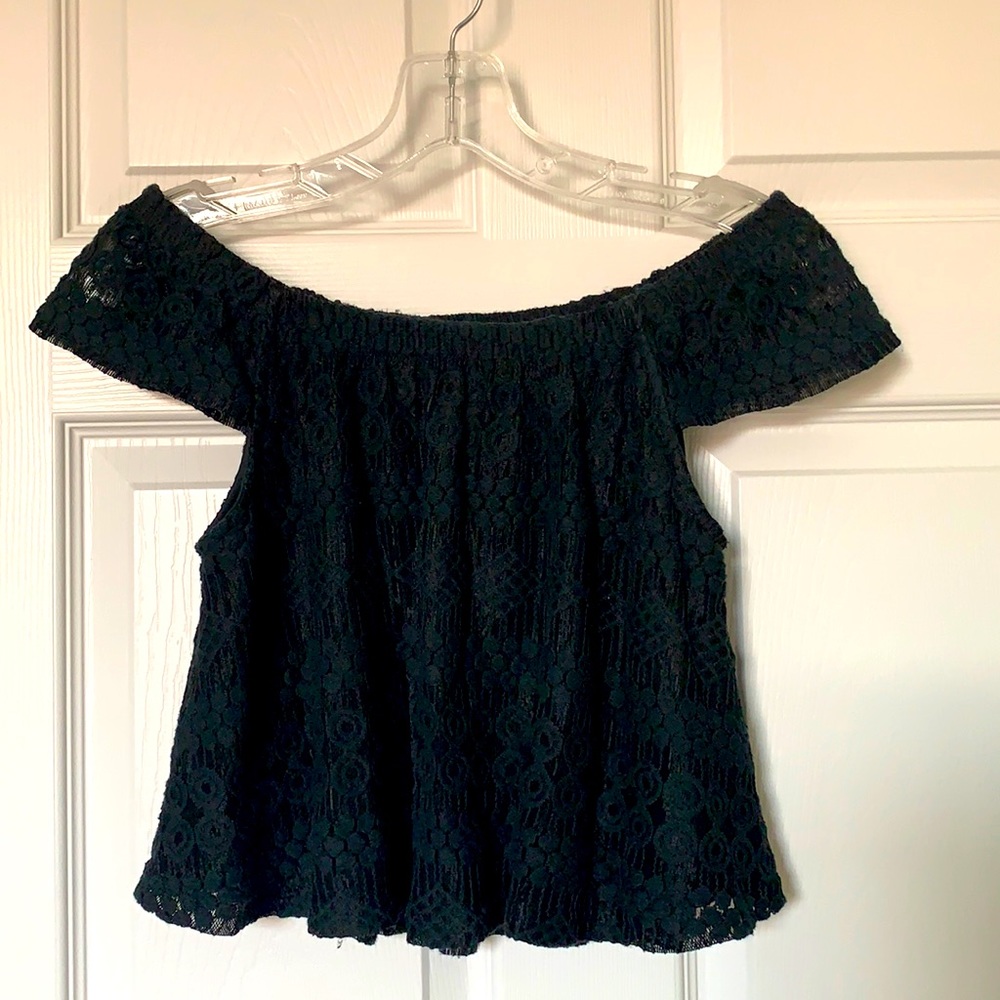Black off shoulder crop top worn only once